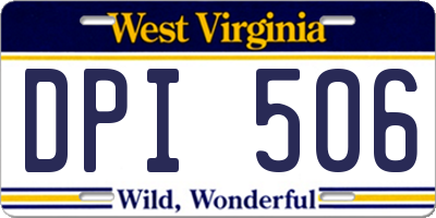 WV license plate DPI506