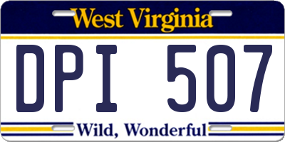 WV license plate DPI507