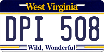 WV license plate DPI508