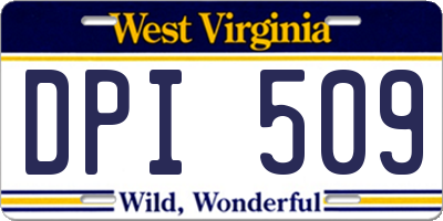 WV license plate DPI509