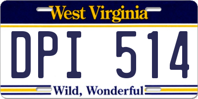 WV license plate DPI514
