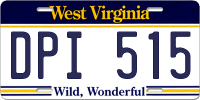 WV license plate DPI515