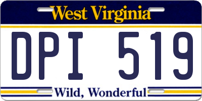 WV license plate DPI519