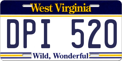 WV license plate DPI520