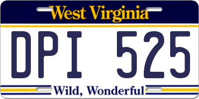 WV license plate DPI525