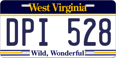 WV license plate DPI528