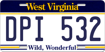 WV license plate DPI532