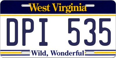 WV license plate DPI535