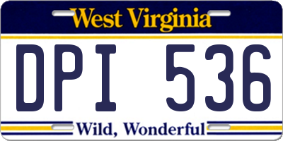 WV license plate DPI536