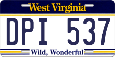 WV license plate DPI537