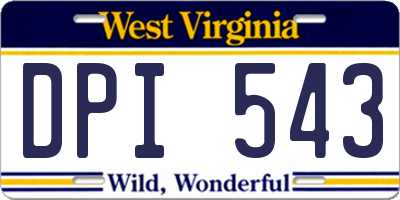 WV license plate DPI543