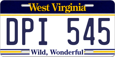 WV license plate DPI545