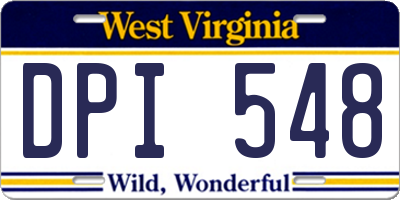 WV license plate DPI548
