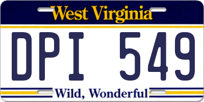WV license plate DPI549