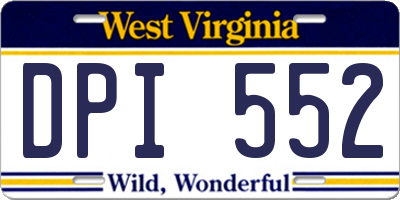 WV license plate DPI552
