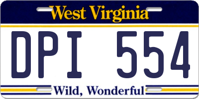 WV license plate DPI554