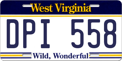 WV license plate DPI558