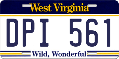 WV license plate DPI561