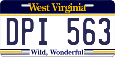 WV license plate DPI563