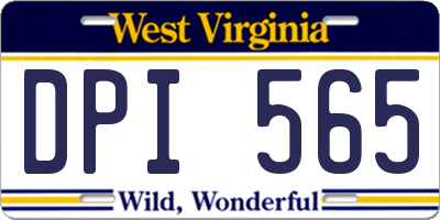 WV license plate DPI565