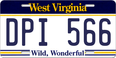 WV license plate DPI566