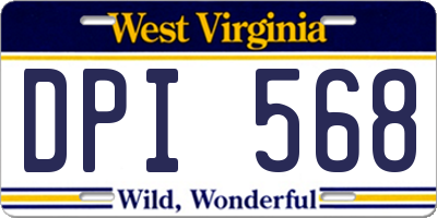 WV license plate DPI568
