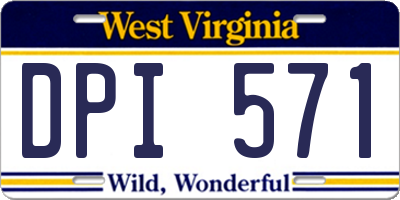 WV license plate DPI571