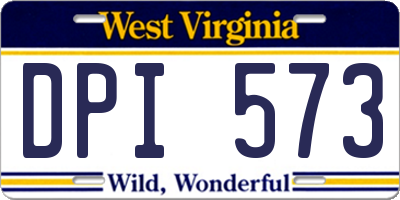 WV license plate DPI573