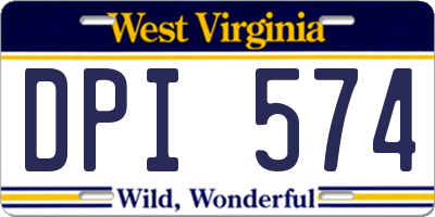 WV license plate DPI574