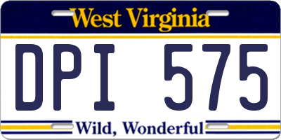 WV license plate DPI575