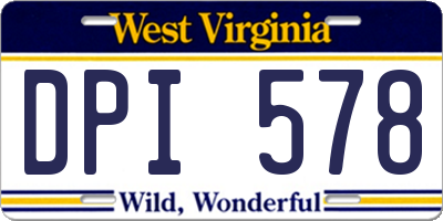 WV license plate DPI578
