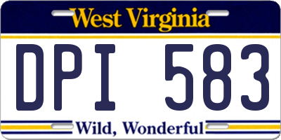WV license plate DPI583