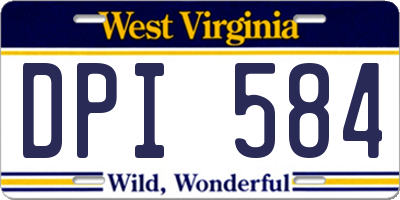 WV license plate DPI584