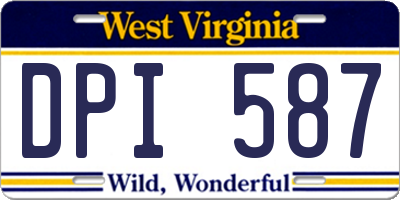 WV license plate DPI587