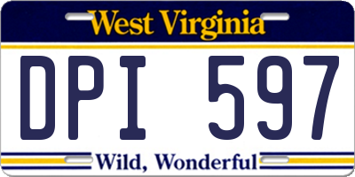 WV license plate DPI597