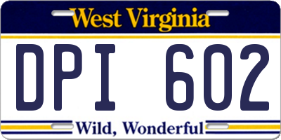 WV license plate DPI602