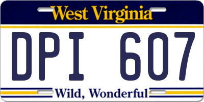 WV license plate DPI607