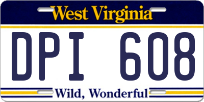 WV license plate DPI608