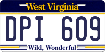 WV license plate DPI609