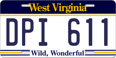 WV license plate DPI611