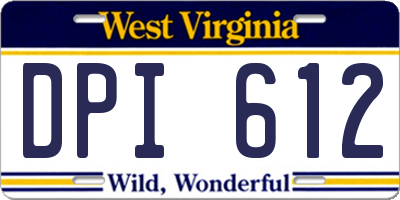 WV license plate DPI612