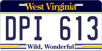 WV license plate DPI613