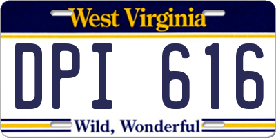 WV license plate DPI616