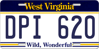 WV license plate DPI620
