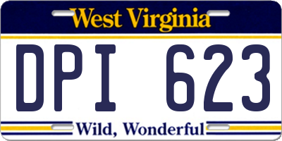 WV license plate DPI623