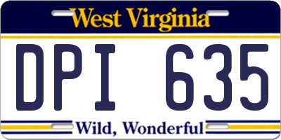 WV license plate DPI635