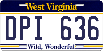 WV license plate DPI636