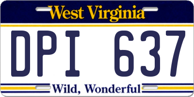 WV license plate DPI637