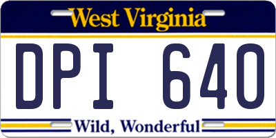 WV license plate DPI640