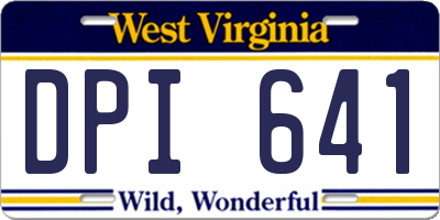 WV license plate DPI641